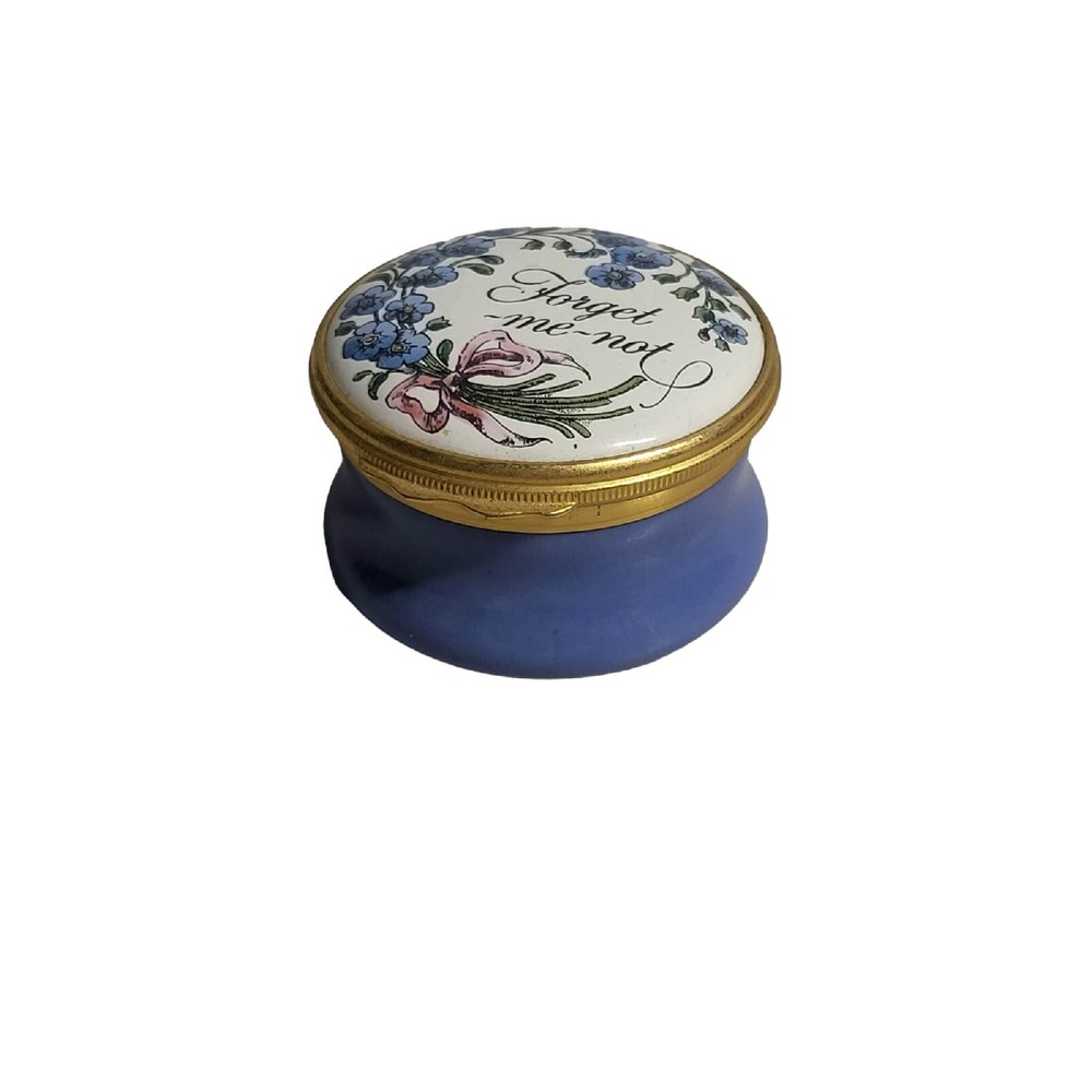 Halcyon Days Enamels trinket box floral "Forget Me‎ Not"